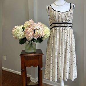 Adrianna Papell Cream Midi Sundress with Scoop Neck